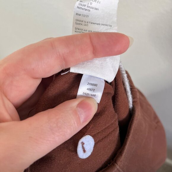 Spanx Womens Brown Stretch Twill Cropped Wide-Leg Pants XS 20989q - Picture 10 of 14